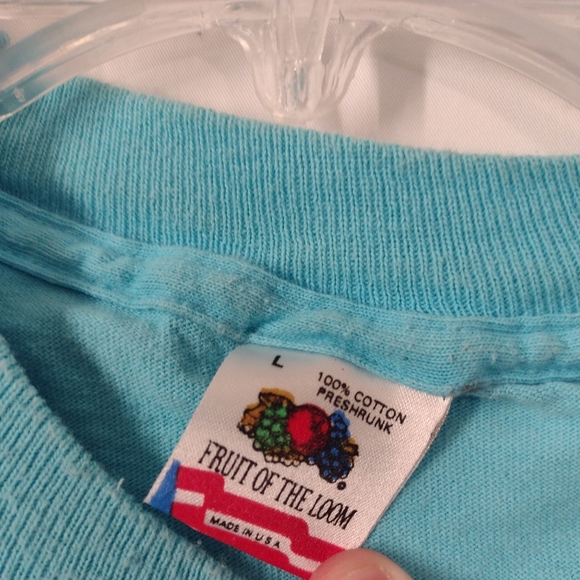 Vintage Single Stitch 1980 - Blue Short Sleeve " The Trail Of Tears" T-shirt - L - Picture 7 of 12